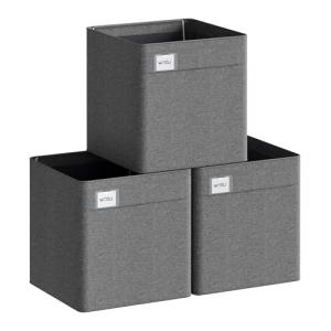WOLTU Pack de 3 Cajas Plegables, Organizadoras de Tela con…