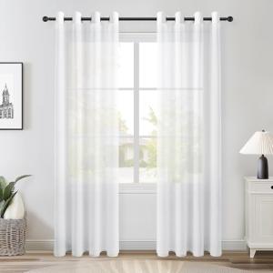 Topfinel Cortinas Salon 2 Piezas 245 Largo Visillos Blancas…
