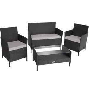 TecTake® Conjunto Jardín Exterior de Ratán y Acero, Muebles…