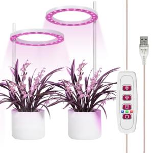 [2 cabezas] Luz LED para plantas de espectro completo, plan…