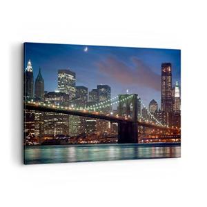 Cuadros Decoracion Salon Brooklyn puente noche nueva york c…