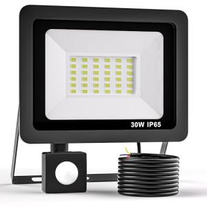 30W Foco LED Exterior con Sensor de Movimiento, 3000LM Foco…