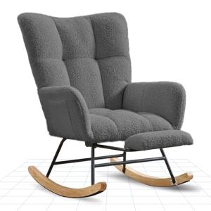 FLEXISPOT Silla Mecedora con Respaldo Alto y Reposapiés – S…