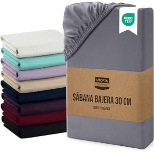 Utopia Bedding Sabana Bajera 150x200x30 cm - Gris - Bolsill…