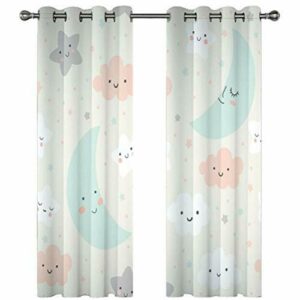 PANDAWDD Blackout Ojal Superior Cortinas - Estrellas, Luna,…