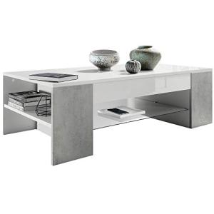 Vladon Mesa de Centro Clip, Mesa de Salón con 2 Compartimen…