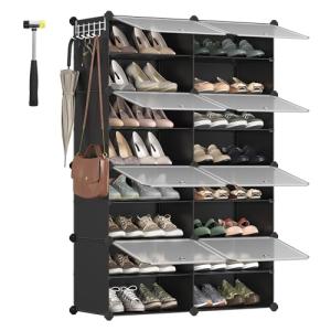 SONGMICS Mueble Zapatero Plástico, 8 Compartimentos, Zapate…