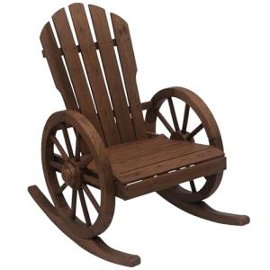 Outsunny Mecedora Rústica de Madera Maciza para Exteriores…