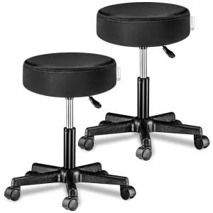 CASARIA® Juego de 2 Taburetes Ruedas Altura Regulable 46-60…
