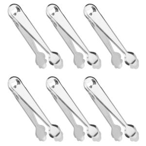 Tradineur - Pack de 6 pinzas de hielo con abridor, acero in…