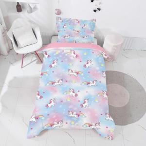 INTOMENG Ropa de cama para niña, diseño de unicornio, 120 x…