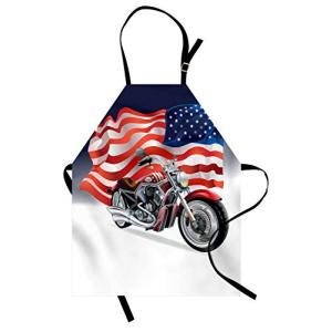 ABAKUHAUS americano Delantal de Cocina, Moto y la bandera d…