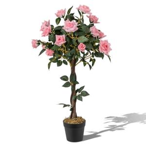 RELAX4LIFE Planta Artificial Decorativa con 21 Rosas, 259 H…