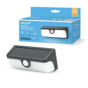GARZA LED APLIQUE SOLAR ANDROS 600LM 40K