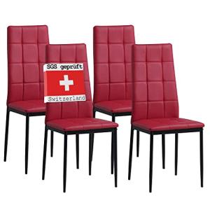 Albatros silla de comedor Rimini, set de 4, rojo, SGS proba…