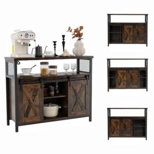 KOMFOTTEU Aparador de Cocina con 2 Puertas Correderas, Arma…