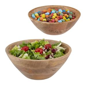 Relaxdays Juego de 2 Ensaladeras de Madera de Mango, Cuenco…