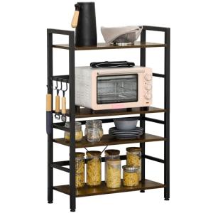 HOMCOM Estantería de Cocina de 4 Niveles Estante de Cocina…