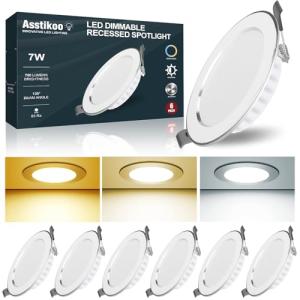 6 Pack Downlight LED Techo Empotrable 3000-6500K Regulable,…
