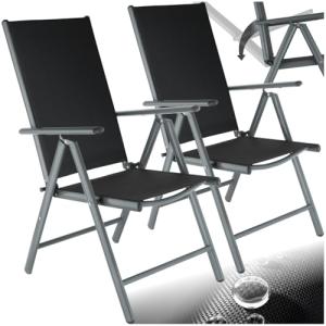 TecTake® Conjunto de 2 Sillas Jardín Exterior de Aluminio,…