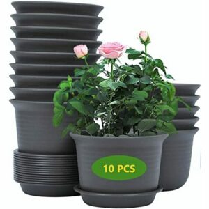 KAHEIGN 10 Piezas Macetas De Plástico, 15cm Macetas para Pl…