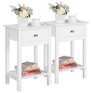 Yaheetech 2pcs Mesillas de Noche 40x30x61cm Mesita de Noche…