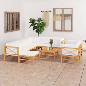 MOONAIRY Set de Muebles de jardín 10 pzas Madera de Teca y…