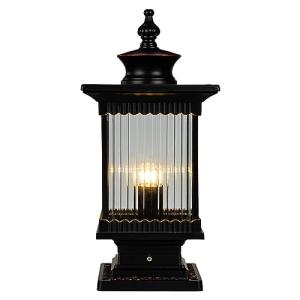 Mengjay Lámpara de sobremuro exterior de aluminio y cristal…