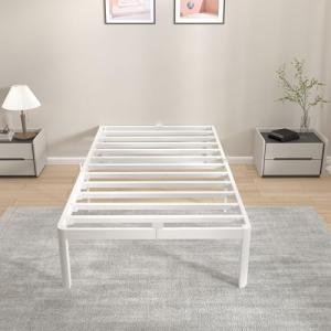 KVLKBV Marco de Cama Individual de 90x190 cm, Blanco con Ta…