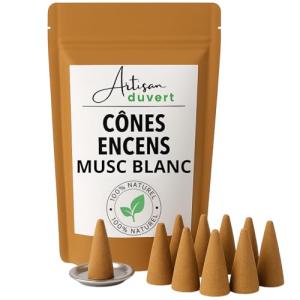 10 conos de incienso naturales de almizcle blanco   base po…