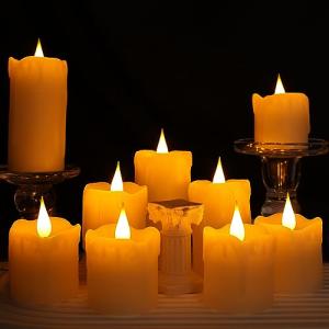 Da by Vela LED Vela de té a pilas 5 cm 7,5 cm 10 cm 9 pieza…