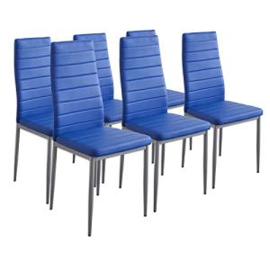 Albatros 2710 Milano – Juego de 6 sillas de comedor, azul.