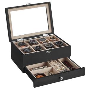 SONGMICS Caja de Relojes con 8 Ranuras, Estuche de Relojes…