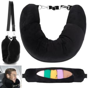 BUOAZR Almohada de Viaje Rellenable, Cojín Cervical de Viaj…