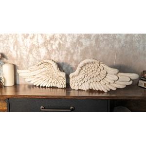 HomeZone Escultura decorativa de pared con alas de ángel, d…