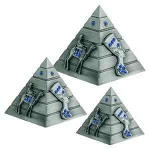 3 Piezas Escultura Metalica, Pirámide Egipcia de Metal Esta…
