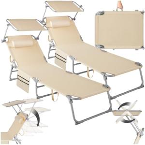 TecTake® Set de 2X Tumbonas Jardín Exterior, Tumbonas Plega…