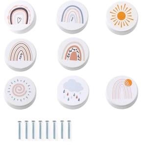 LATRAT 8 pomos de armario de madera, decoración para pomos…