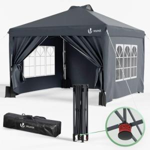 VOUNOT Carpa Plegable Gazebo 3x3m Botón Central, Cenador Pa…