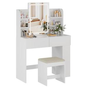 TRIUMPHKEY Tocador de Maquillaje con Espejo y Luz LED Regul…