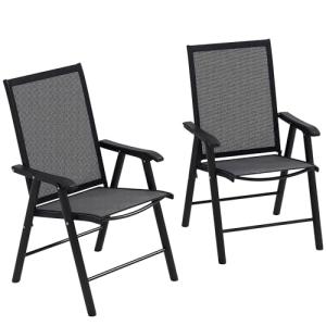 Outsunny Juego de 2 Sillas de Camping Plegables Sillas Pleg…