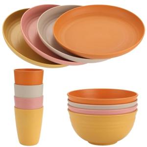 FUNYKICH 12 Piezas Juego de Vajilla de Cocina, Platos Irrom…