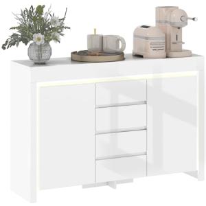HOMCOM Aparador con Luces LED Aparador de Salón con 4 Cajon…