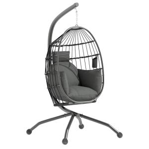Outsunny Silla Colgante Huevo con Soporte Columpio Jardín E…