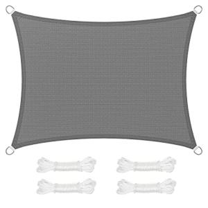 SONGMICS Vela de Sombra de 3 x 4 m, Tejido HDPE de Protecci…