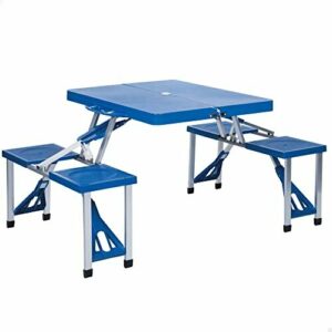 AKTIVE Conjunto de mesas plegable y 4 taburetes, Mesa tipo…