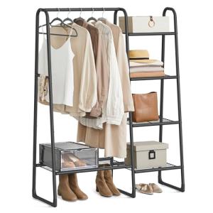 SONGMICS Perchero, Burro de Suelo, 5 Estantes, Estructura d…