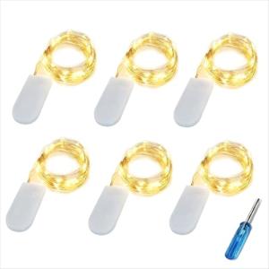 BXROIU Cadena de Luces con pilas CR2032 en 2M/7Ft 20 LEDs P…