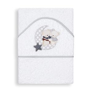 Interbaby 01145-18 - Capa de baño OSITO AMOROSO blanco y gr…