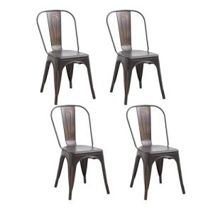 JZGORC Juego de 4 Sillas de Comedor de Estilo Industrial Re…